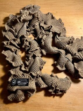 Vintage Made in France Ruffled Accordion Knit Scarf